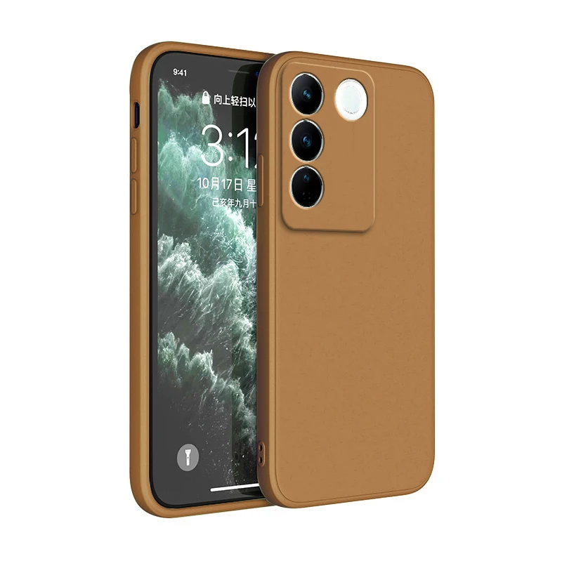 Enhanced Shockproof Liquid Silicone Phone Case - Square Design, Soft & Durable Back Cover