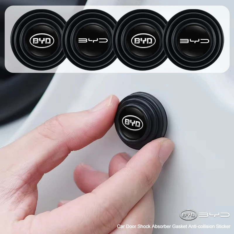 자동차 도어 충격 방지 가스켓 충격 흡수 패드 스티커 BYD 아토 3 위안 플러스 한 탕 EV F3 E6 Dmi 송 F0 친 프로 Ea1용