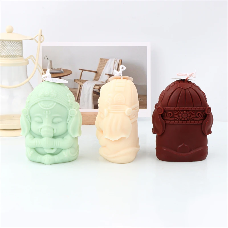 Wealthy Elephant Candle Silicone Mold 3D Ganesh Elephant Wax Resin Epoxy Plaster Mould DIY Handmade Gift Table Decoration silicone mold silicone candle mold aromatherapy candle mold silicone candle molds candle mold beeswax mold