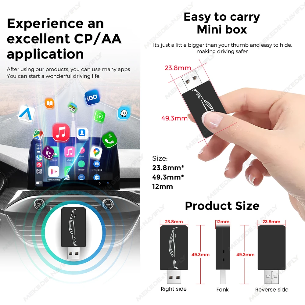 NaviFly - ī÷, ȵ̵ ڵ Ƽ̵ ÷̾ , Ʈ ڽ, USB CŸ ÷  ÷, 5G  BT5.0 SWC