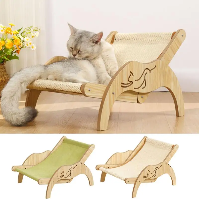 

Cat Sisal Lounge Chair Cat Chair With Sisal Mat Cat Chair 3-Height Scratcher Kitten Raised Bed Adjustable Cozy Cat Sisal Chair