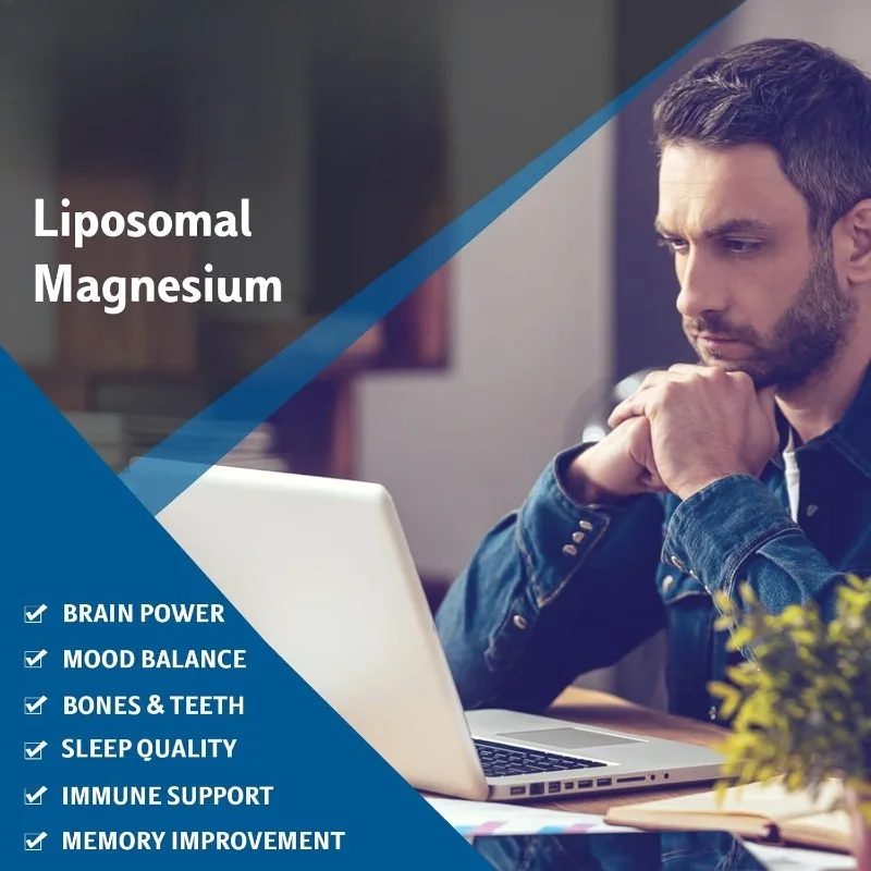 Liposome Magnesium Soft Capsules 2000mg-Magnesium Supplement Containing Vitamin D3 and K2- Bone Health -60 Capsules