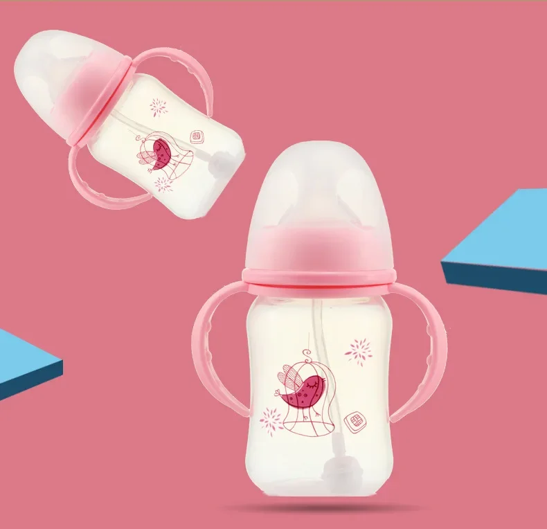 1pcs Kids Cup Cartoon Water Bottles for Baby Feeding Bottles Newborn Baby Milk Bottle Accessories Hand Shank for Bottle