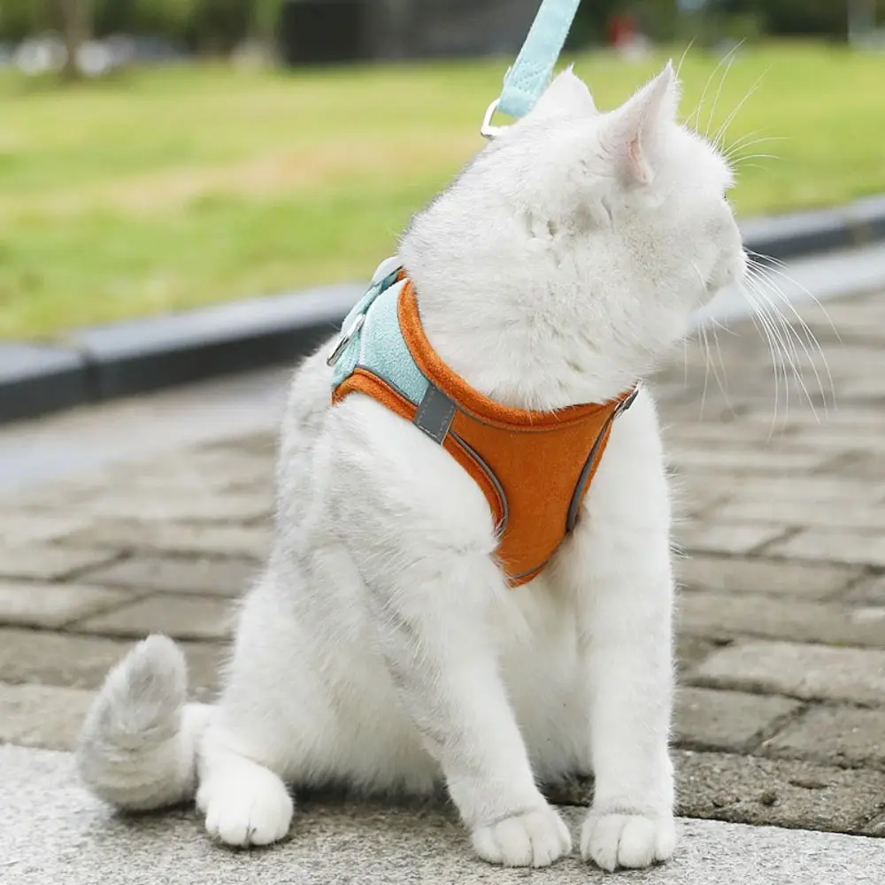 Cat Supplies Reflective Pet Chest Strap Breathable No Pull Dog Leash Set Anti Escape Adjustable Cat Harness Vest Kitten