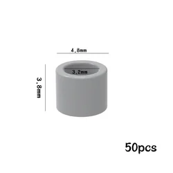 DIY Building Block Creative Cylinder Connector Toy with Stud Inverters (18654 - Light Gray - 50p)