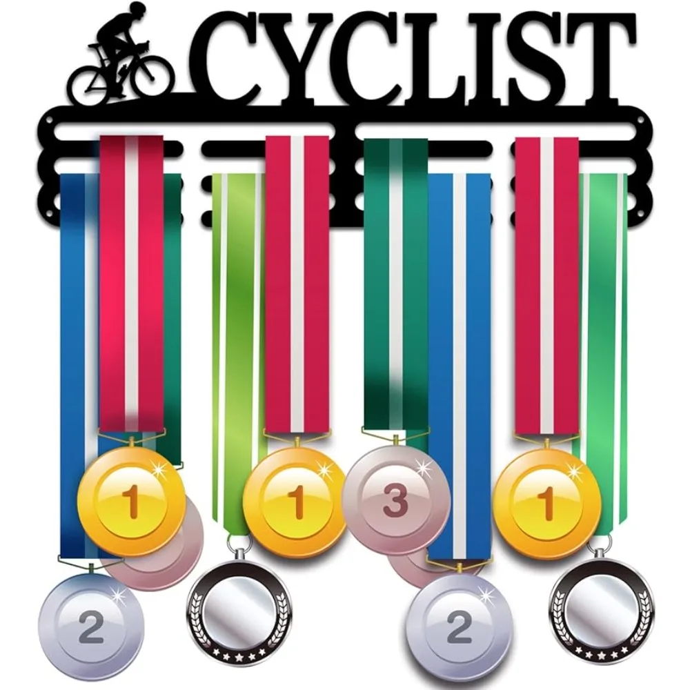 

Medal Hanger Holder Display Rack Cyclist Medal Hanger Awards Ribbon Cheer 3 Lines Sport Award Rack Wall Mount Frame Gymnastics