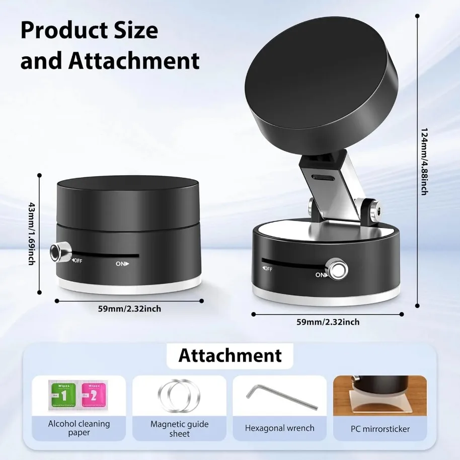 Vacuum Magnetic Suction Cup Car Phone Holder Foldable Suction Stand for iPhone 17/16/15/14/13/12 Pro Max For Mirror/Dashboard