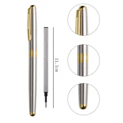 Premium Stainless Steel Ballpoint Pen with Replaceable Refill for Office and School Use (Grey pen)