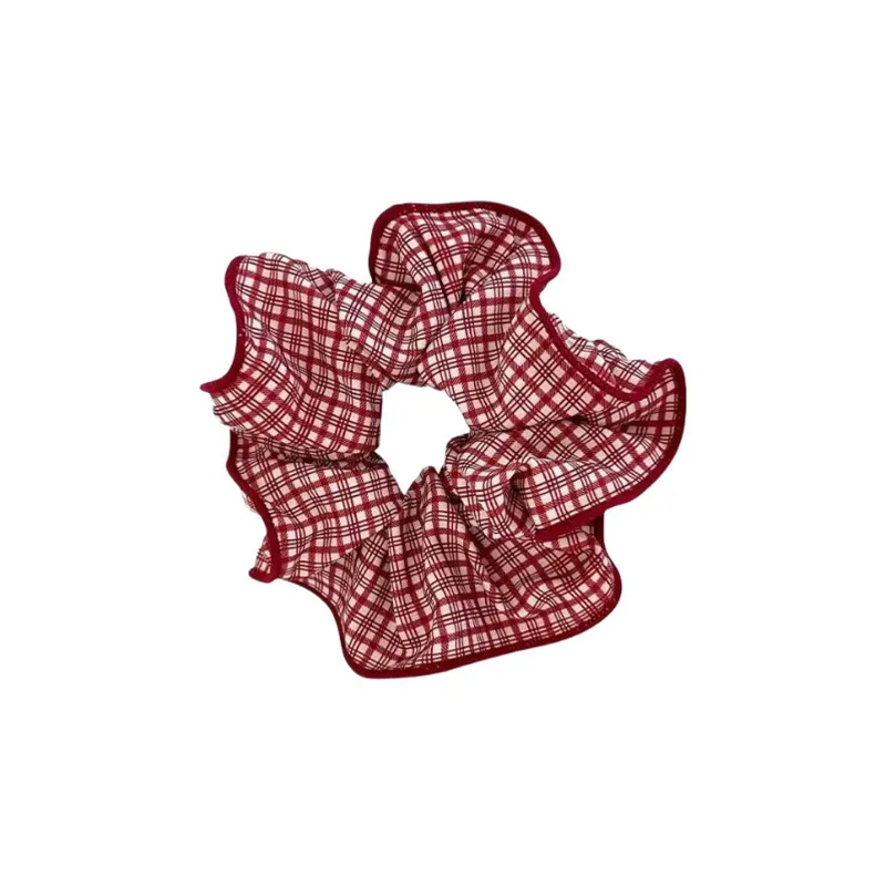 2/3 Stück High-End-Haargummis mit niedlichem Punkt und Karomuster für Damen und Mädchen, weiche elastische Haargummis, sanfte Haarbänder, modische Haar-Accessoires – Detail 5