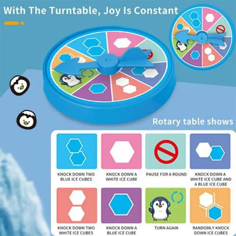 Penguin Ice-Breaking Game ABS Hand-Eye Coordination Puzzle Challenge Portable Desktop Toy Parent-Child Interactive Board_voghion.com