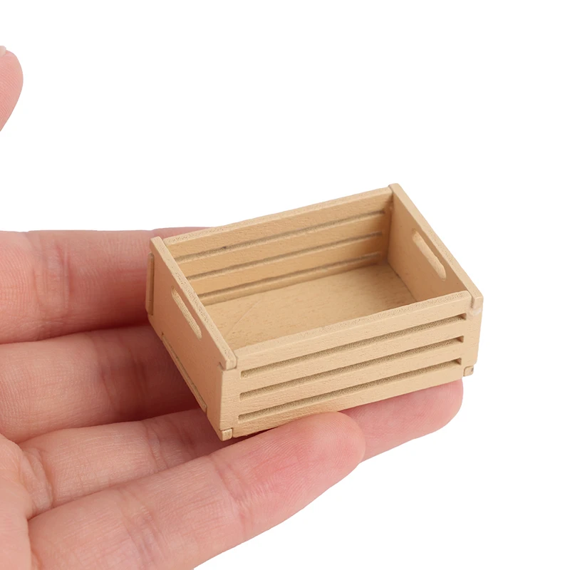 3/1Pcs 1:12 Dollhouse Miniature Furniture Kitchen Wood Vegetable Food Storage Box Basket Accessories Doll House Decorations Toys 4