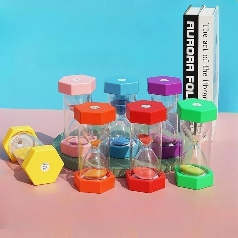 5/10/15/30/45/60 Minutes Hexagon Fall-proof Hourglass Children's Gifts Learn Timer Craft Ornaments Birthday Present Sand Clock