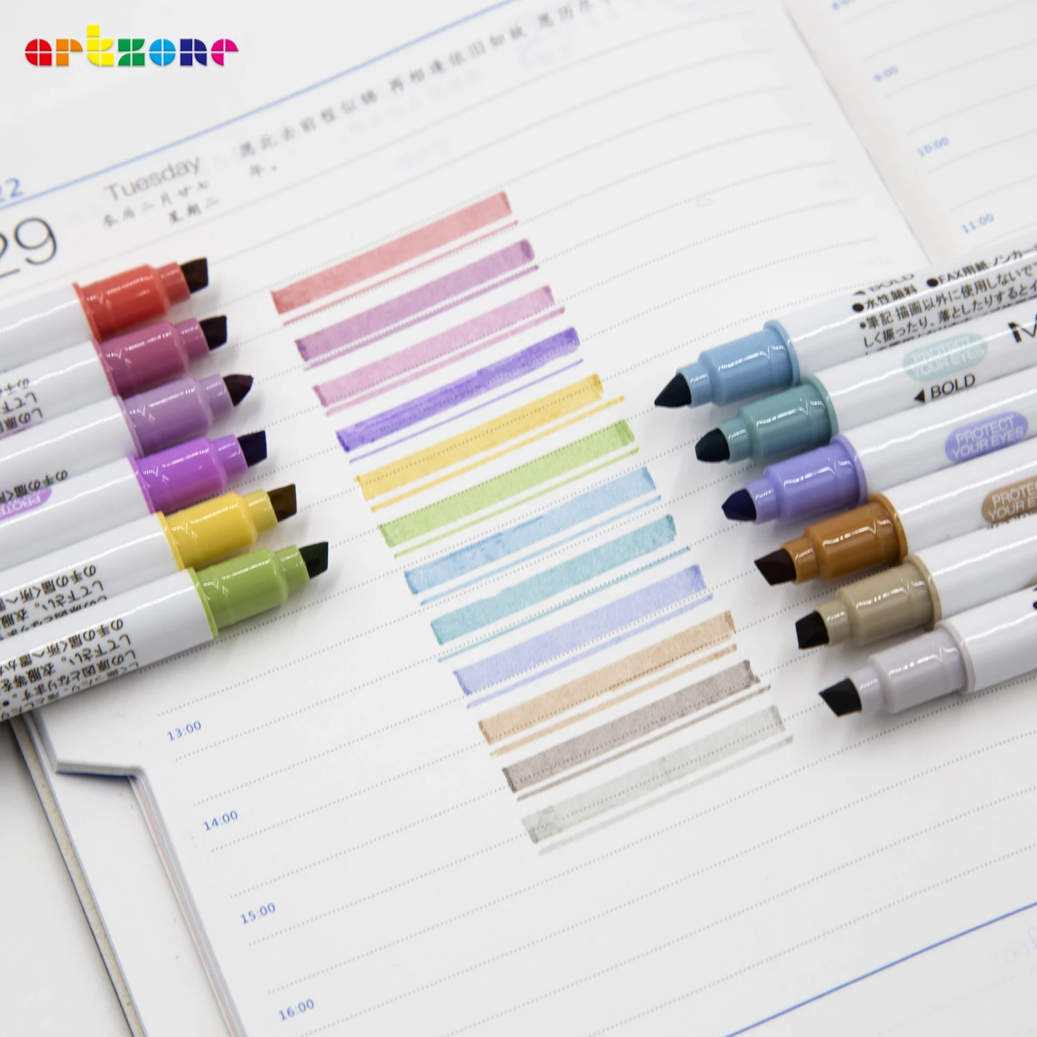 Pastelliners Pastel Mildliner Midliner Highlighter Marker Pen WATERPROOF  Vinyl Sticker Decal 