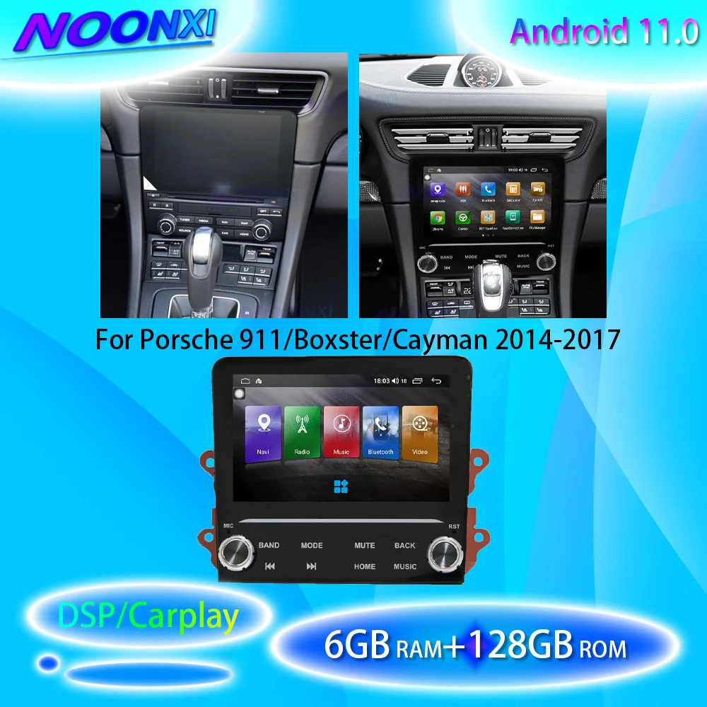 

For Porsche 911/Boxster/Cayman 2014-2017 Android 11 128G Car Multimedia Player GPS Navigation Video DVD Radio Stereo 2 Din Head
