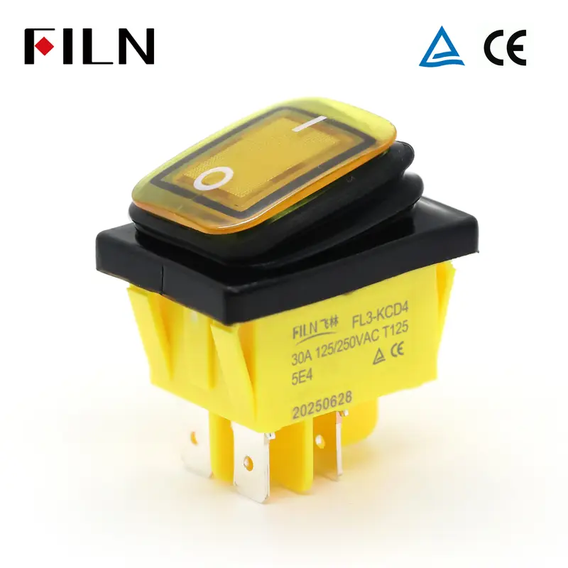 FILN 30A 12V 24V 110V 220VLED Rocker Switch  Waterproof IP65 ON OFF Heavy Duty 4 Pin DPST Sealed  Auto Boat Marine Toggle 30x22 - Image 10