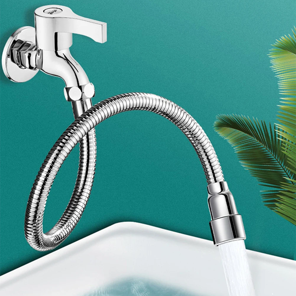 

Kitchen Stainless Steel Faucet Shower Water Saver Lengthened 360 Degree Rotating Faucets Anti-splash Sprinkler Spray Extender