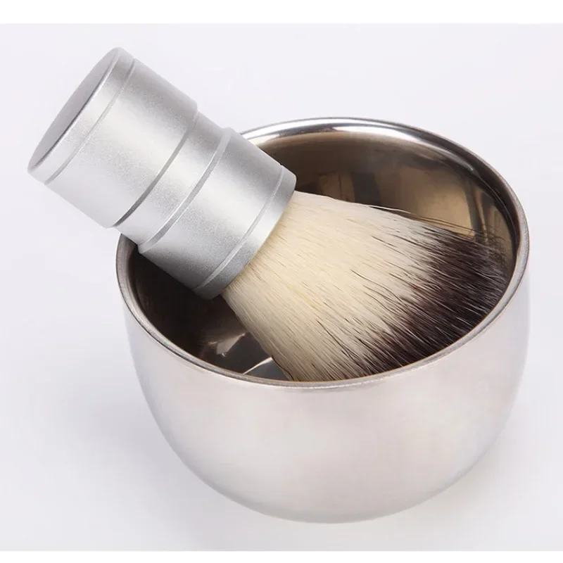 

Wanmei Stainless Steel Beard Brush, Shaving Brush, Animal Hair Metal Bowl, Manual Stirring and Foaming