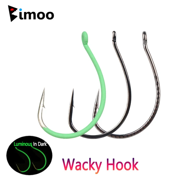 Bimoo 20pcs High Carbon Steel Wacky Hooks Luminous Drop Shot Hook Crank  Worm Fishhook CatFish Trout Pike Fishing Accessories - AliExpress