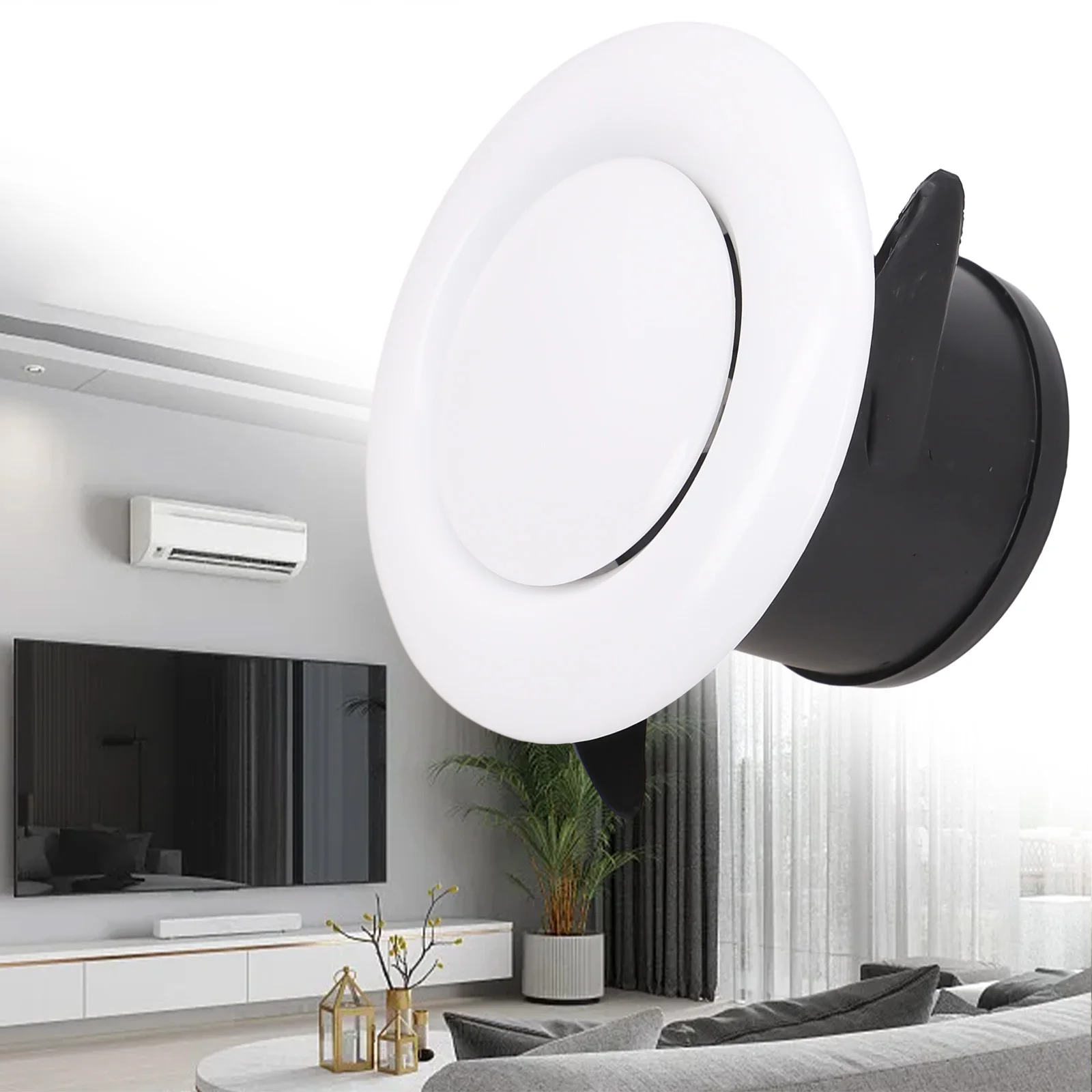 

Vent Outlet Air Vent ABS Accessories Adjustable Exhaust Grille Cover Louve Round Ventilation Bathroom Practical