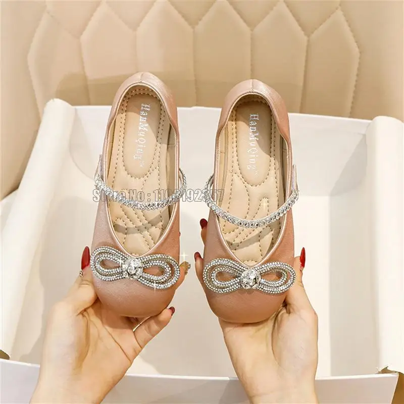 Girls Princess Spring Fashion Dress Baby Kids Flats Rhinestone Glitter Soft Sole Shoes girls shoes girls flats