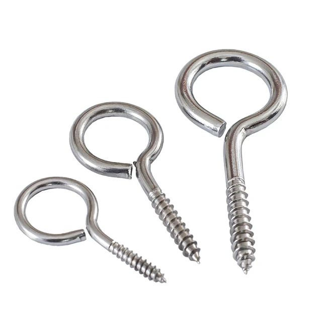 Hywei Stainless Steel Screws Eyes for Wood Eye Hooks Screw in