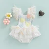 0-24M Infant Girls Butterfly Lace Romper Baby Summer Clothing Toddler Ruffle Tassel Sleeveless A-line Princess Romper Dress