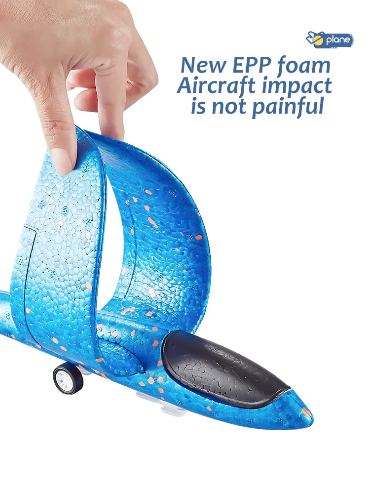 Glowing Foam Aircraft 10M Launcher Catapult Glider Airplane Gun Toy Shooting Flying Boy Children Outdoor Game Girl Holiday Gifts 6