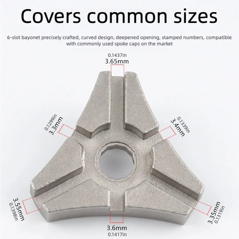 BengGuo 자전거 삼각형 6슬롯 스포크 렌치 수리 도구 퀵 릴리즈 스포크 도구 산악 자전거 스포크 조정 렌치