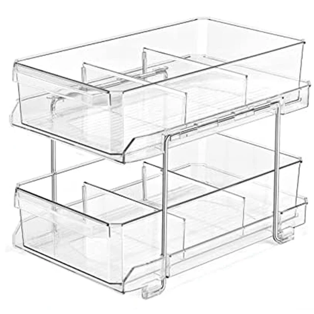 Dropship Double Sliding Metal Under Sink Organizer L Shape to Sell