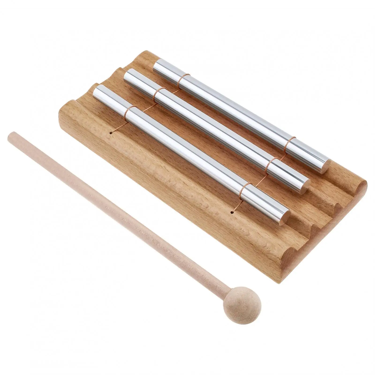 Three Tone Chime Bar for Classroom Management / Meditation and Mindfulness, Wooden Bell Percussion Instruments