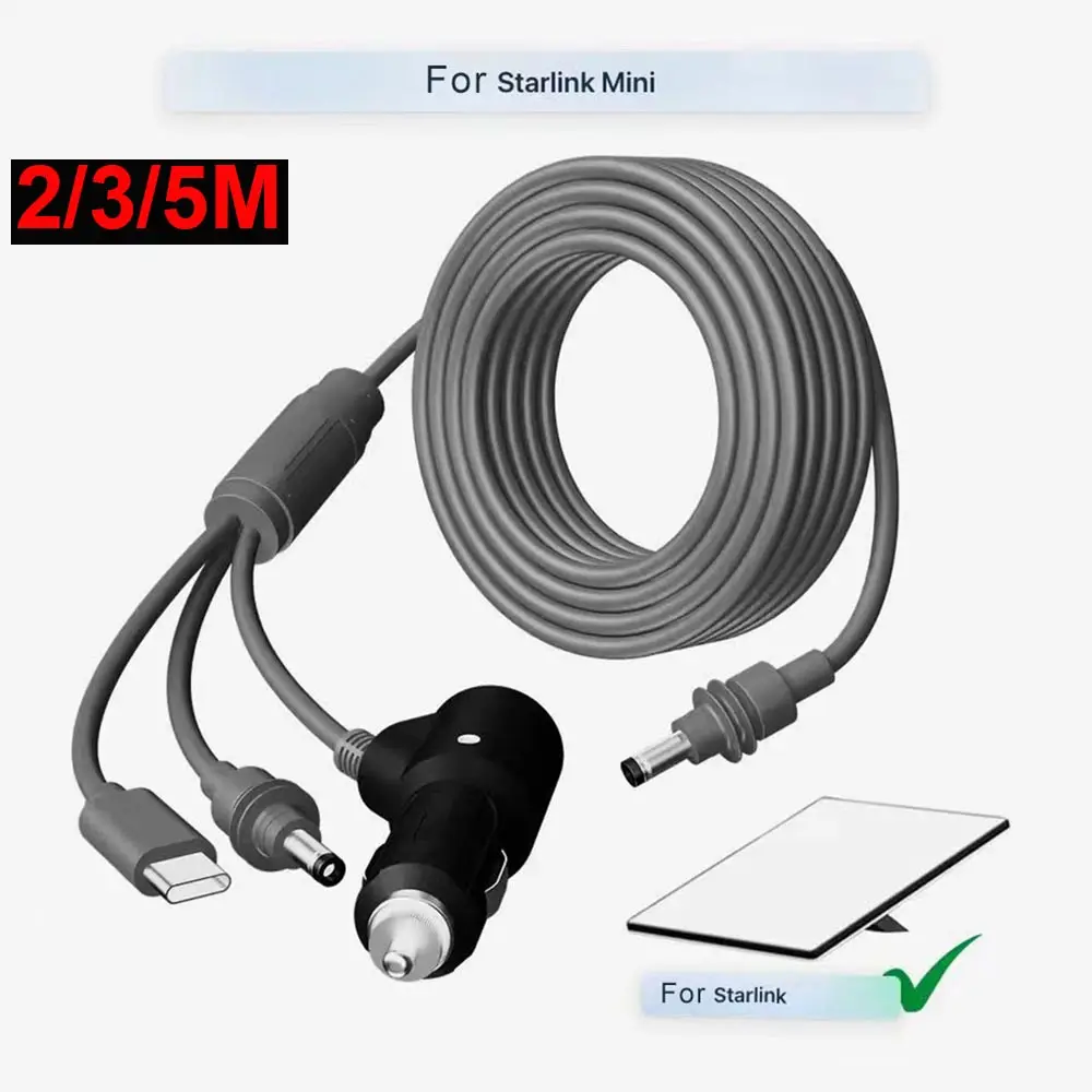 Câble d'alimentation mini USB C vers DC Starlink 2M/6,5FT, entrée USB