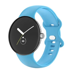 Silicone Sport Smartwatch Strap for Google Pixel Watch - No Gap Design Bracelet Accessory (Blue)