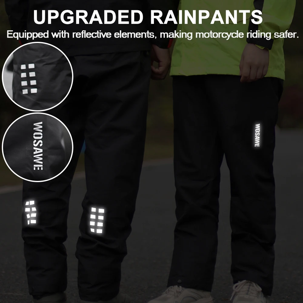 Men Rain Pants Shoe Covers Moto Waterproof Pants for Motorcycle Camping Hiking Fishing Golf disposable rain pants