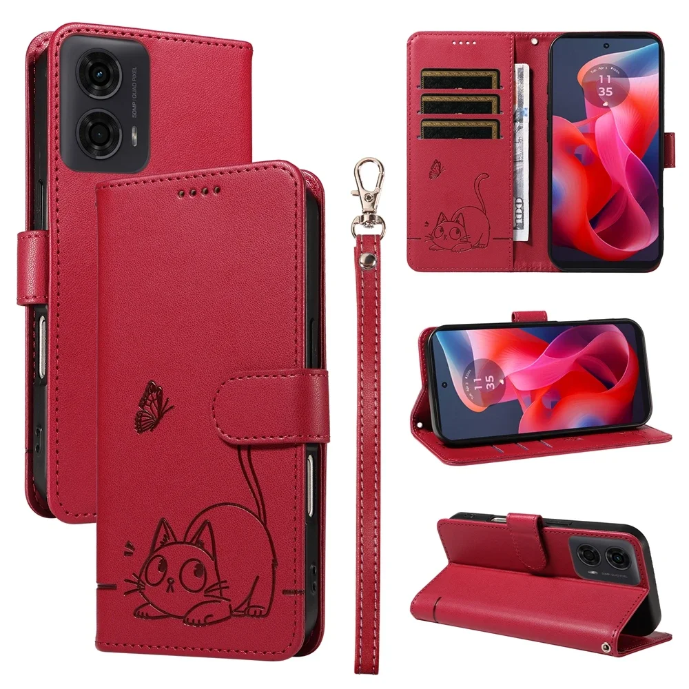 Magnetic Wallet Flip Case with Stand Support - Universal Phone Cover