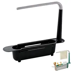 Expandable Telescopic Kitchen Sink Organizer Rack for Soap, Towel, and Sponge Storage (D)