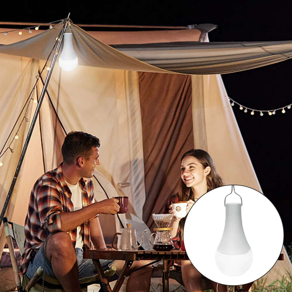 Type C Rechargeable Light Bulbs with Hook Portable LED Tent Light Bulbs Hanging LED Bulb for Home Emergency Camping Hiking