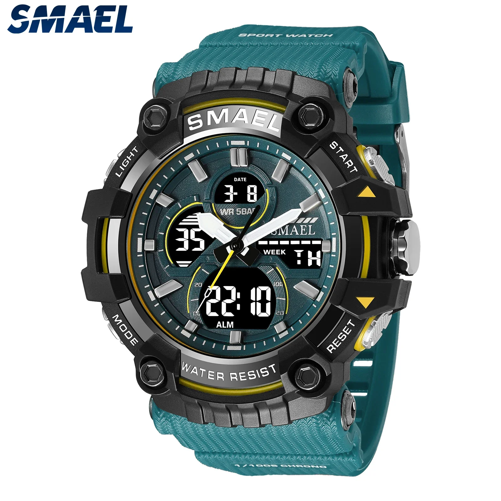 SMAEL Tactical Watch Male Student Sports Dual Display Digital Waterproof Glow Men's Watch 8079 6