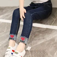  Casual Kids Baby Girls Cowboy Pants Spring Autumn Baby Girls Printing Jeans Kids Girls Children Clothing Kids Baby Girls Jeans 