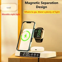 30W 3 In 1 Wireless Charger Stand Pad Alarm Clock Night Light Fast Charging Station Dock for iPhone Samsung Galaxy Watch IWatch - Image 3