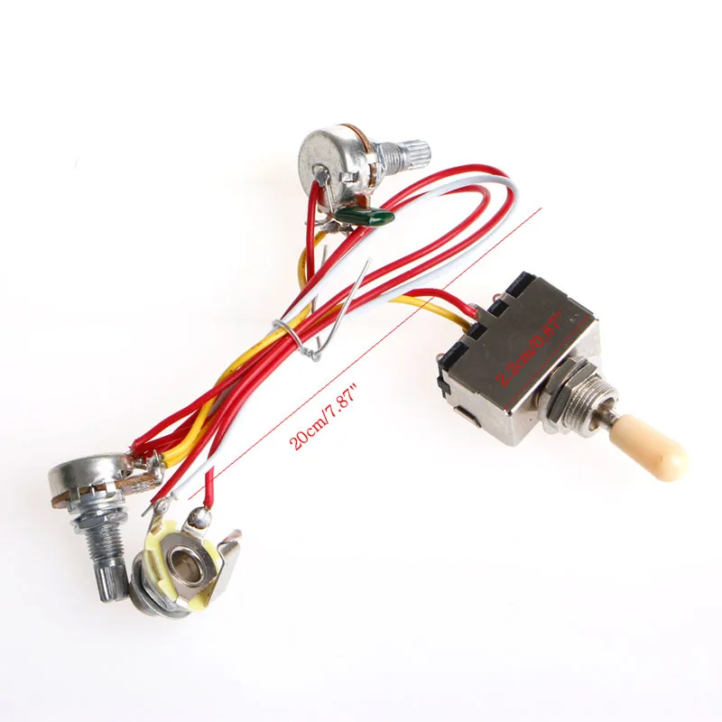 

New Guitar Wiring Harness 3 Way Toggle 1V1T 500k Volume Tone for LP E56D