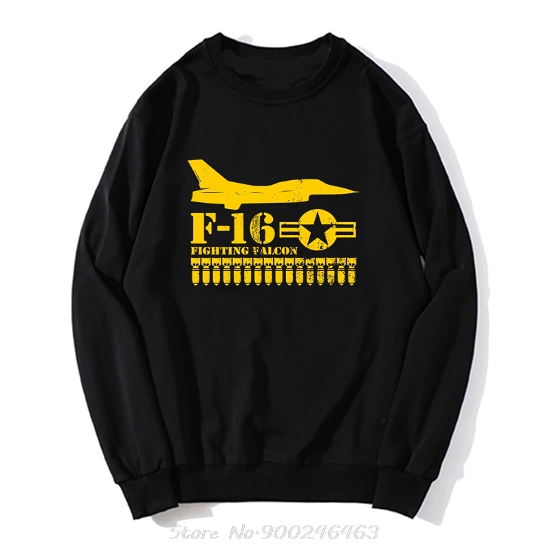 Männer Hoodie F16 Fighting Falcon (distressed) Pullover Sweatshirt Frauen Übergroße Kleidung Männer Baumwolle Hip Hop Harajuku Streetwear – Detail 2
