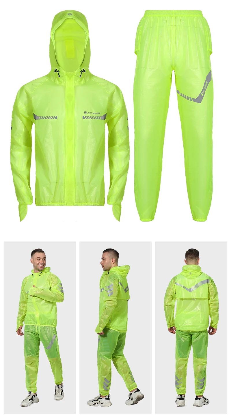 WEST BIKING Männer Frauen Radfahren Regenmantel Jacke MTB Straße Winddicht Wasserdicht Regenmantel Leichte Atmungsaktive Radfahren Regenmantel Set – Detail 11