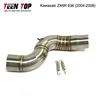 For Kawasaki ZX6R 636 Exhaust Middle Link Pipe 2004-2008 51mm Steel Modified Motorcycle Exhaust Connect Link Tube