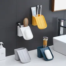 

Storage Rack Suction Cup Rack Toothpaste Storage Box Wall Hanging Soap Rack Free Punching Water Free Storage Box