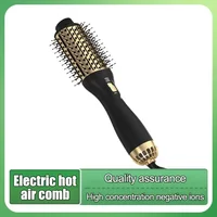 2025 New Black Gold Hot Air Comb Multi functional Roll Straight Dual purpose Roll Comb Anti frizz Negative Ion Hair Dryer Brush 1