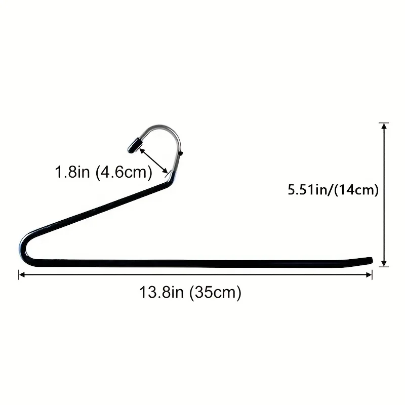 Z-shaped Pants Hanger 10pcs Heavy Duty Metal Space-saving Clothes Hanger for Home Storage & Store Display