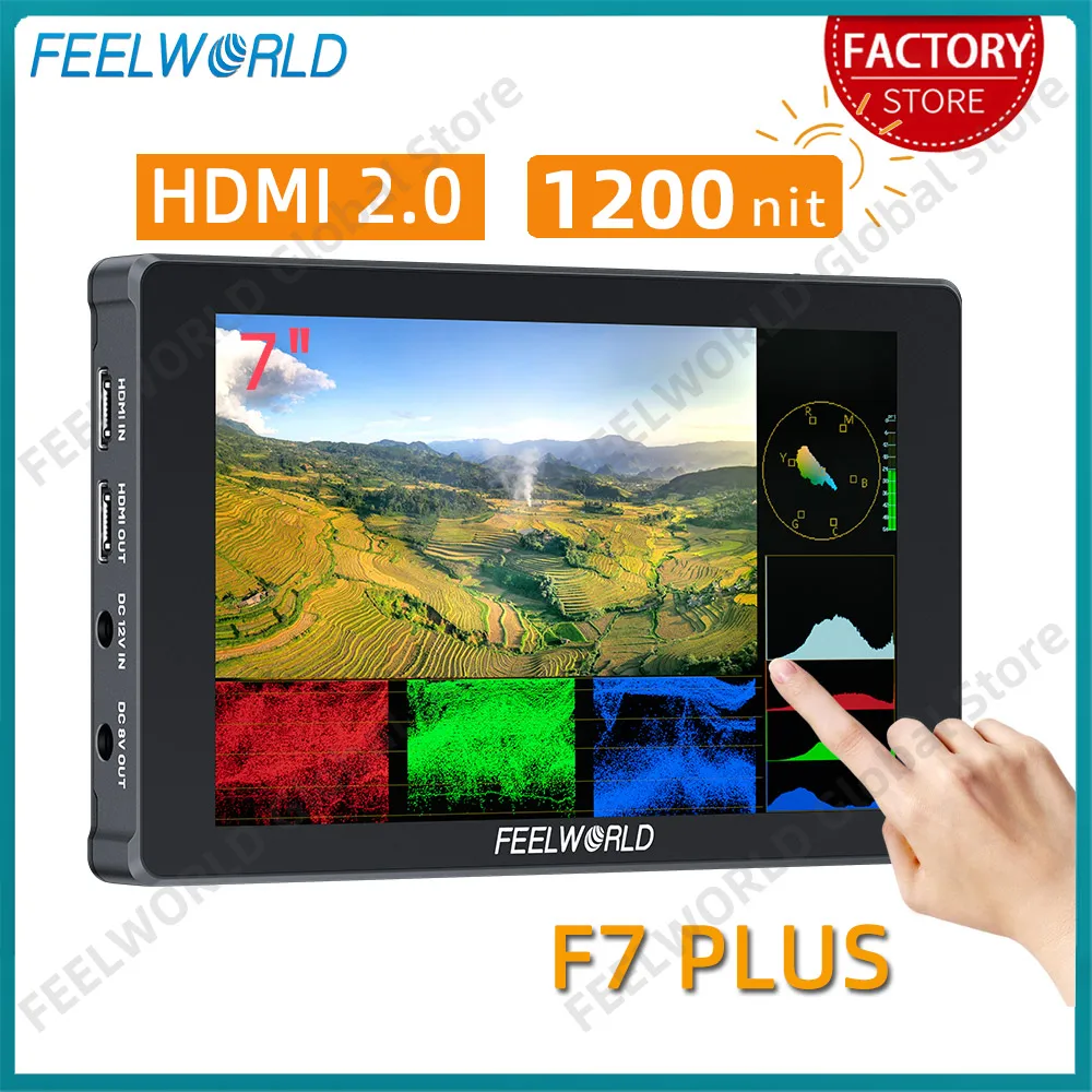 FEELWORLD F7 PLUS 7インチ 1200nit HDMI 2.0 タッチスクリーン カメラ