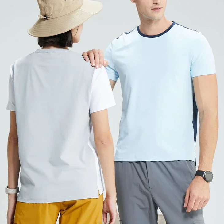 Men's Running T-shirt Bodybuildin Fit Sportswear for Man Gym Trainin Sweatshirt Outdoor Cycling Short Sleeve Tops Quick Drying