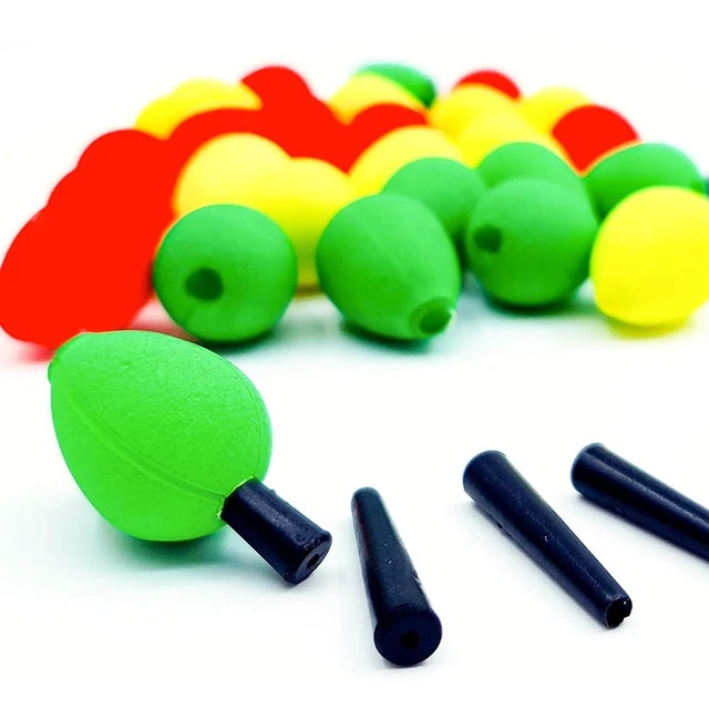 30PCS/Lot Fishing Cork with Pipe Plug Slot Foam Floats Ball Peg