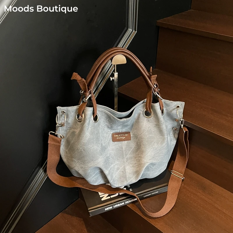 Retro Pleated Design Top-handle Bags For Women Large Capacity